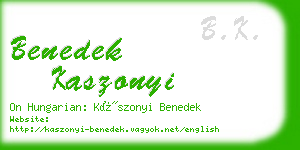 benedek kaszonyi business card